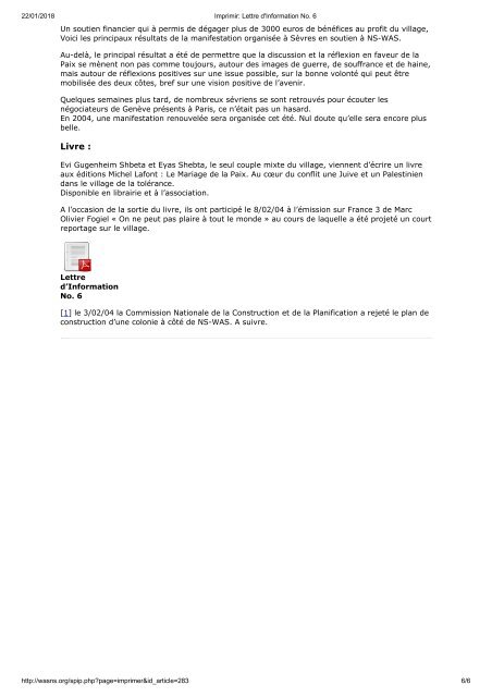 lettre d'info n°6