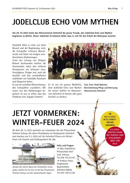 Acherhof-Post Nr. 55 | 24. November 2023