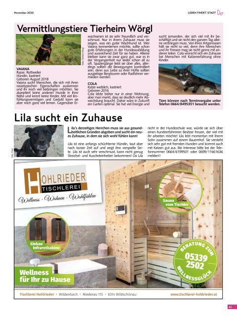 Stadtmagazin Wörgl November 2020