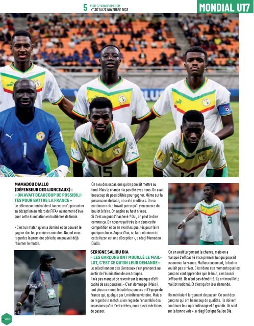 Journal wiwsport n317 - 23 novembre 2023