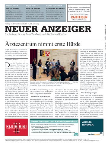 Neuer Anzeiger 24. November 2023