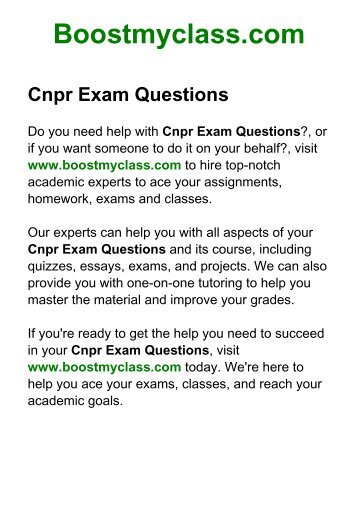 Cnpr Exam Questions