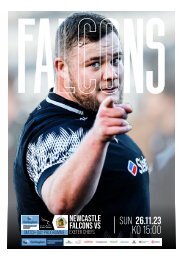 Newcastle Falcons vs Exeter Chiefs Programme