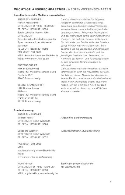 Medienwissenschaften - Hochschule für Bildende Künste ...