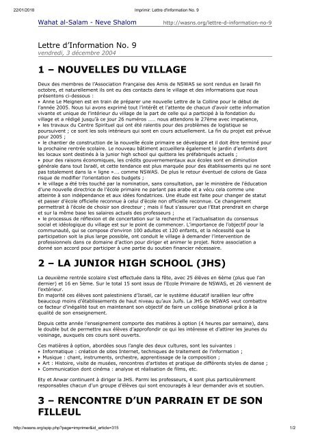 lettre d'info n°9