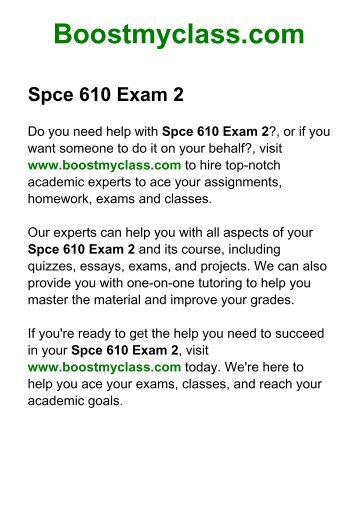 Spce 610 Exam 2