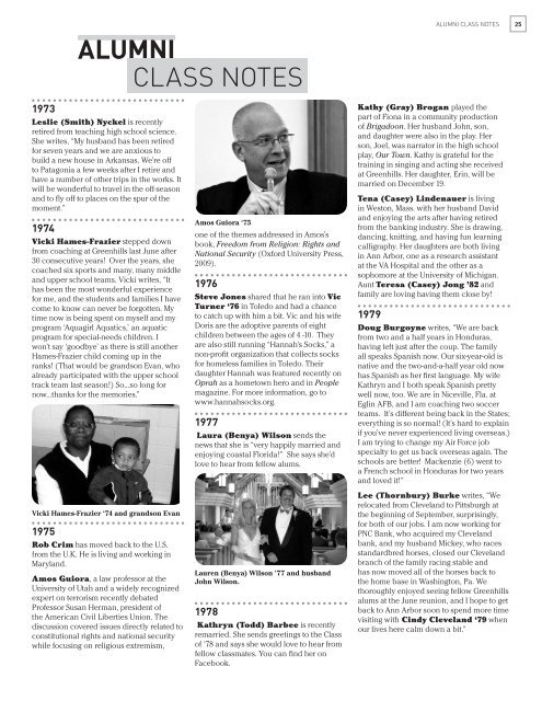 Alumni Class Notes Greenhills School