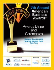 J1930-ABA09 Program/Web - the Stevie Awards