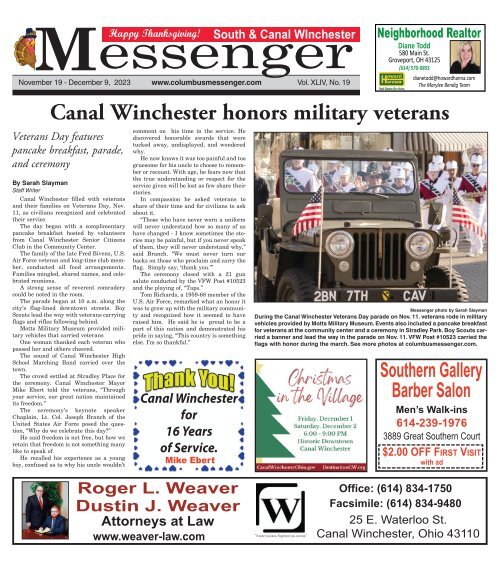 South & Canal Winchester Messenger - November 19th, 2023