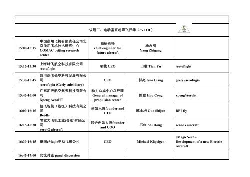 E Flight Forum Programm 2023 28/29. November Kunshan