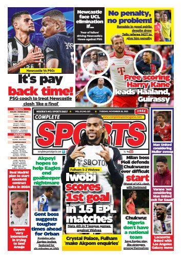 COMPLETE SPORTS - TUESDAY, NOV 28, 2023