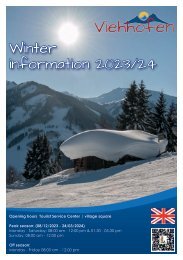 Winter information about Viehhofen 2023/2024