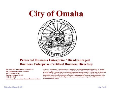 City Of Omaha Douglas County Nebraska