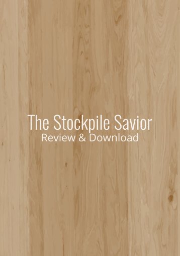The Stockpile Savior PDF Book by Mark Anderson