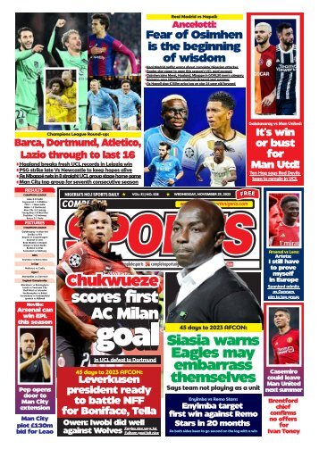 COMPLETE SPORTS - WEDNESDAY, NOV 29, 2023