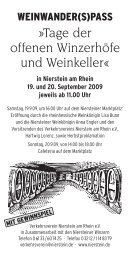 in Nierstein am Rhein 19. und 20. September 2009 jeweils ab 11.00 ...