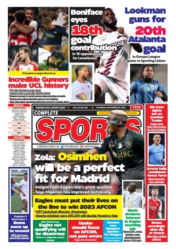 COMPLETE SPORTS - THURSDAY, NOV 30, 2023