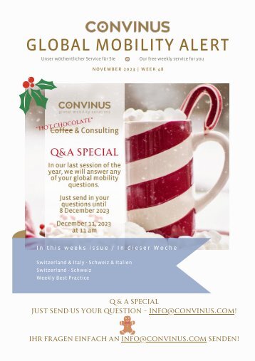 CONVINUS Global Mobility Alert - Week 48.2023