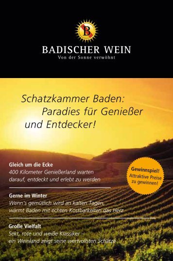 Schatzkammer Baden: Paradies für Genießer und ... - Badischer Wein