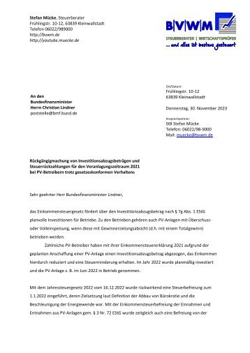 Offener Brief an Lindner und Dr