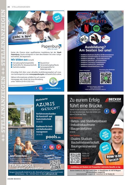 Azubi Basics Ausbildungs-Wissensmagazin Niedersachsen 2024 - Ausgabe 571 E