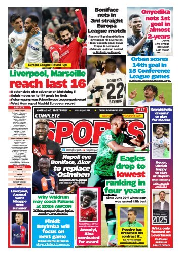 COMPLETE SPORTS - FRIDAY, DEC 1, 2023