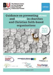 Burnout in Churches and Christian Faith-Based Organisations