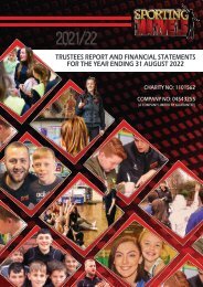Sporting Marvels Trustees Report and Accounts for the Year Ending 31st August 2022