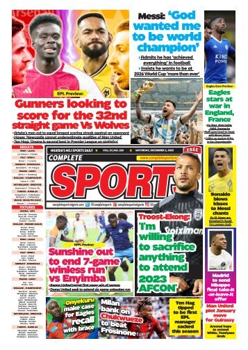 COMPLETE SPORTS - SATURDAY, DEC 2, 2023