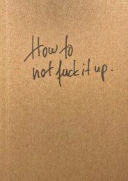 How to not fuck it it up  (Leseprobe)