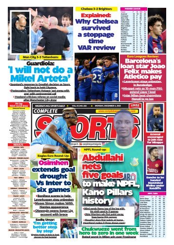 COMPLETE SPORTS - MONDAY, DEC 4, 2023