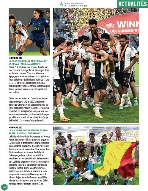 Journal wiwsport n320 - 04 décembre 2023