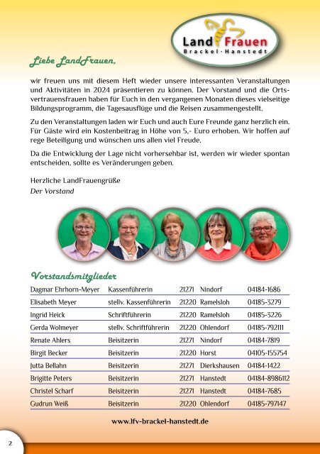 Landfrauen Brackel-Hanstedt - Programm 2024