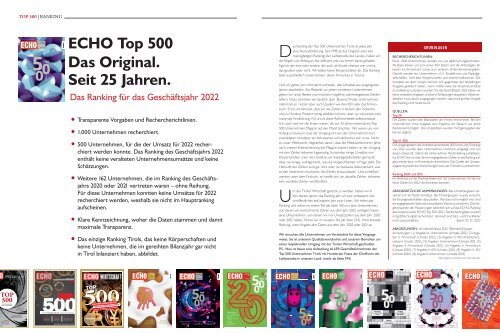 Das Original. ECHO Top500