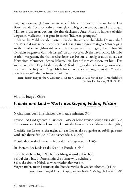 Freude - SIFAT Heft 3/2023 - Leseprobe