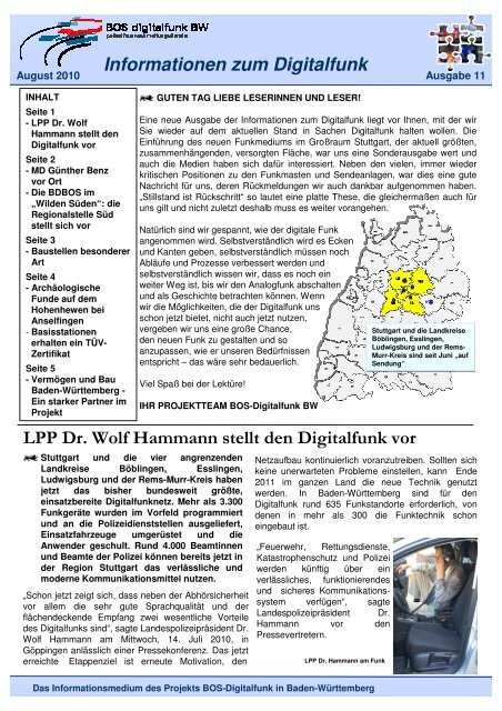 13.08.11 InfobriefNEU - Digitalfunk Baden-Württemberg