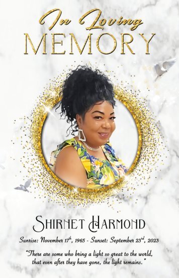 Keepsake Memories invites you to experience the Digital Memorial Program dedicated to Shirnet Harmond