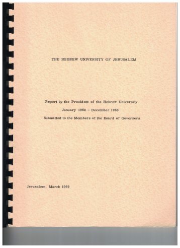 1968 President of HUJI Report Jan.-Dec 1968