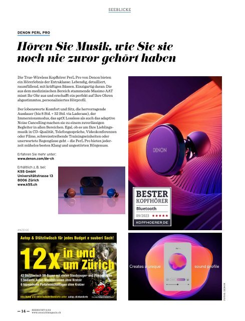 Seesicht - Das Zentralschweizer-Seen-Magazin Nr. 6 - 2023