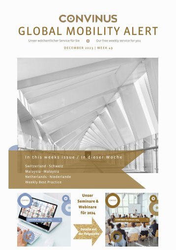 CONVINUS Global Mobility Alert - Week 49.2023
