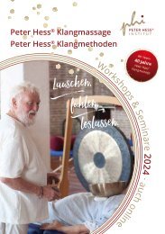 Peter Hess® Institut Terminbroschüre 2024