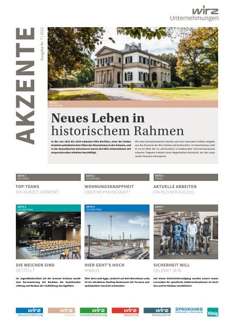 Wirz Unternehmungen Akzente 7 | 2023