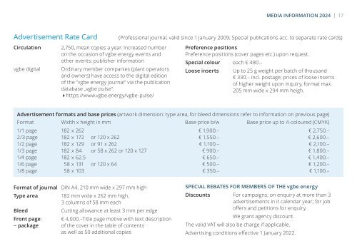 vgbe energy journal - Mediadaten 2024 / Media Information 2024 | Themenplanung / Topics