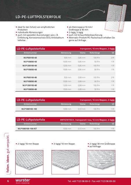 lieferprogramm lagersortiment - Wurster Druck und Verpackung