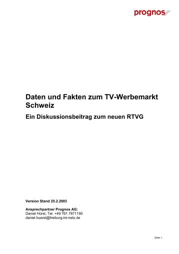 Daten und Fakten zum TV-Werbemarkt Schweiz - Wirkstoff TV