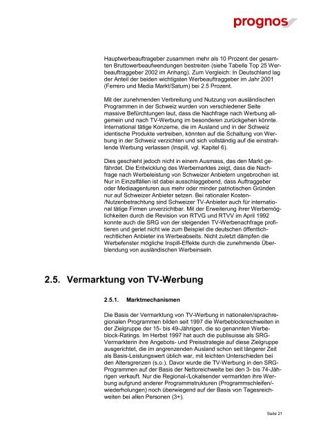 Daten und Fakten zum TV-Werbemarkt Schweiz - Wirkstoff TV