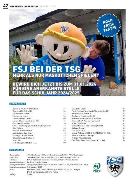 TSG Reutlingen_Report IV 2023