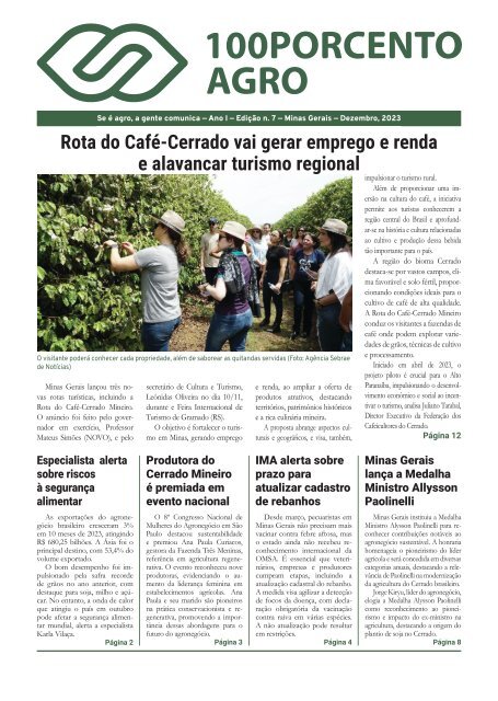 JORNAL 100PORCENTOAGRO - Ano 1 - Ed. n. 7 - Dezembro, 2023