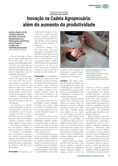 JORNAL 100PORCENTOAGRO - Ano 1 - Ed. n. 7 - Dezembro, 2023