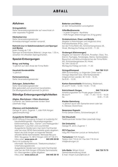 Dorfblatt 84 - Gemeinde Hirzel